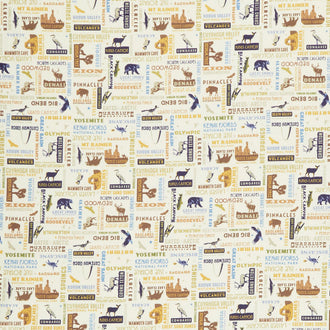 National Parks - Word Print Cream Yardage