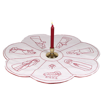 Nativity in the Round Redwork Table Topper Kit
