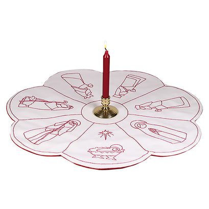 Nativity in the Round Redwork Table Topper Kit