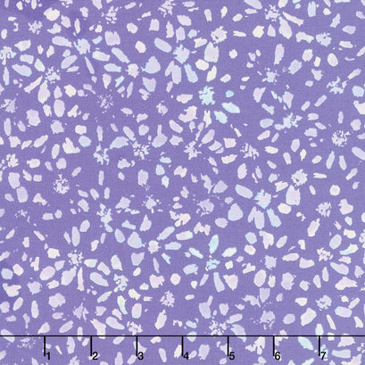 Natural Blooms - Bright Daisies Violet Yardage