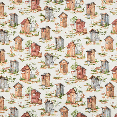 Nature's Calling - Outhouses Beige Yardage