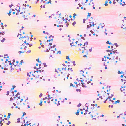 Nature's Pace - Berries Lavender Digitally Printed Yardage