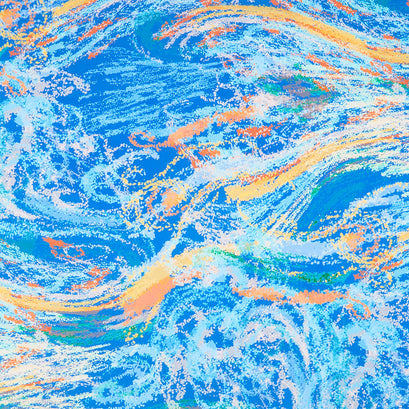 Nature's Pace - Texture Blue Digitally Printed Yardage