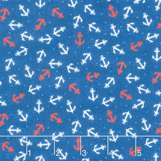 Nautical - Anchors Blue Yardage