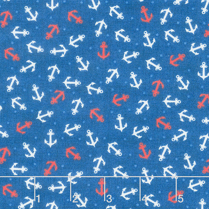 Nautical - Anchors Blue Yardage