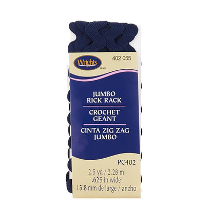 Navy Jumbo Rick Rack (2 1/2 yard package)
