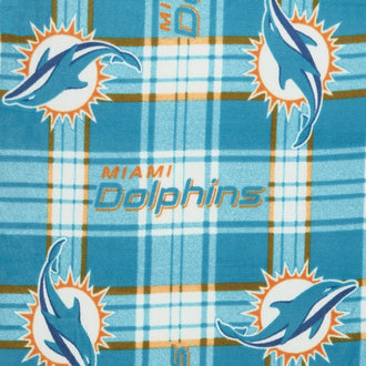 NFL Fleece - Miami Dolphins Turquoise Yardage