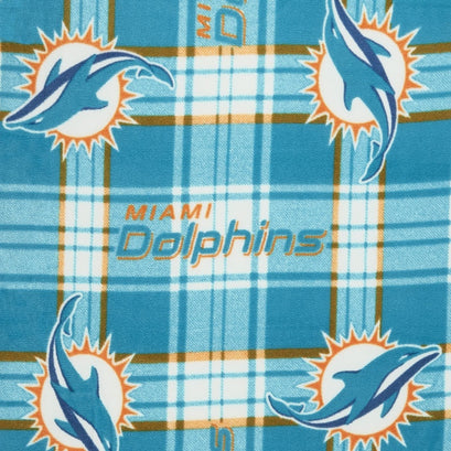 NFL Fleece - Miami Dolphins Turquoise Yardage