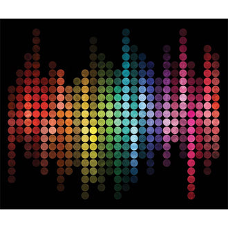 Night Life - Bold Beautiful Basics Rainbow Dot Digitally Printed Panel