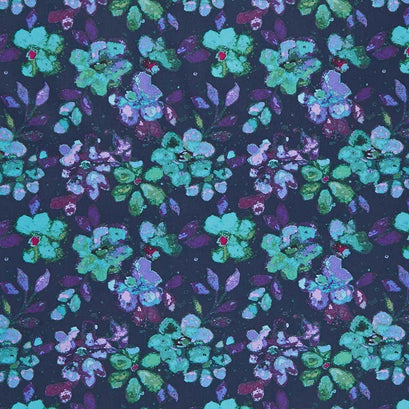 Night Riviera - Large Floral Navy Yardage