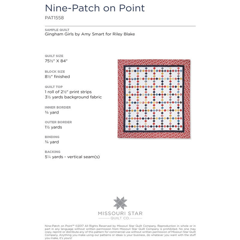 Nine Patch on Point Quilt Pattern by Missouri Star