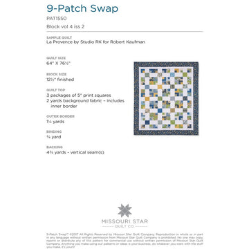 Nine Patch Swap Quilt Pattern by Missouri Star
