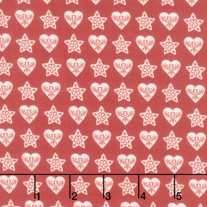 Nordic Noel - Hearts Red Yardage