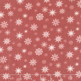 Nordic Noel - Snowflake Dark Red Yardage