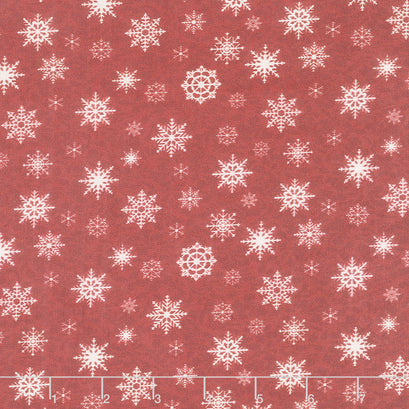 Nordic Noel - Snowflake Dark Red Yardage
