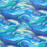 North American Wildlife - Waves Blue 108" Wide Backing Primary Image