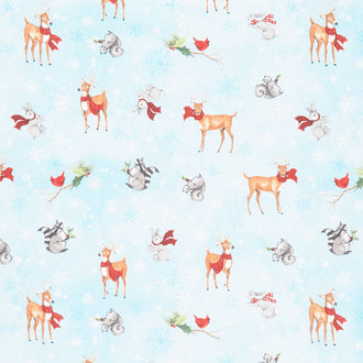 Nose to Nose - Animal Toss Blue Yardage