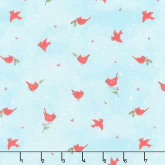 Nose to Nose - Mini Cardinal Toss Blue Yardage