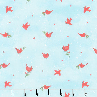 Nose to Nose - Mini Cardinal Toss Blue Yardage