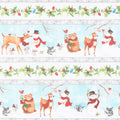 Nose to Nose - Snowman Repeating Stripe Multi Yardage