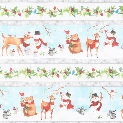 Nose to Nose - Snowman Repeating Stripe Multi Yardage