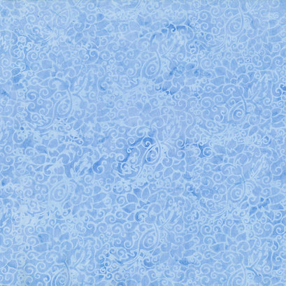 Nouveau Soul Batiks - Swirl Outline Floral Chambray Yardage