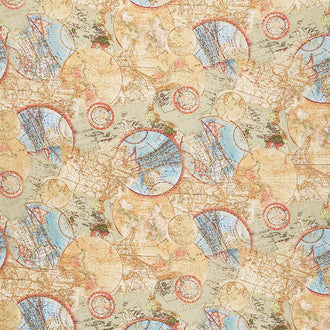 Novelty - Atlas Globe Metallic Yardage