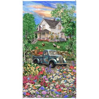 Novelty - Blue Truck Sweet Summer Multi Panel