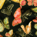 Novelty - Butterflies Black Metallic Yardage