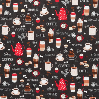 Novelty - Coffee Break Black Yardage