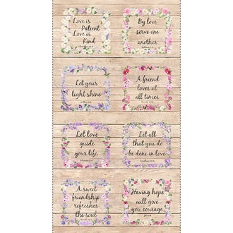 Novelty - Floral Proverbs on Wood Multi Panel