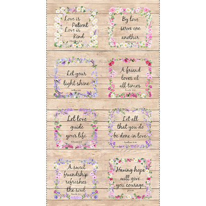 Novelty - Floral Proverbs on Wood Multi Panel