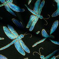 Novelty - Iridescent Dragonflies Black Metallic Yardage Alternative View #1