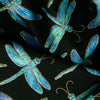 Novelty - Iridescent Dragonflies Black Metallic Yardage