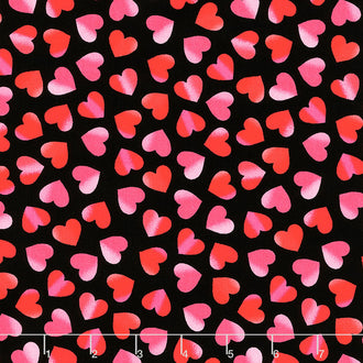 Novelty - Large Ombre Hearts Red Yardage