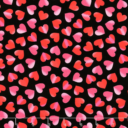 Novelty - Large Ombre Hearts Red Yardage