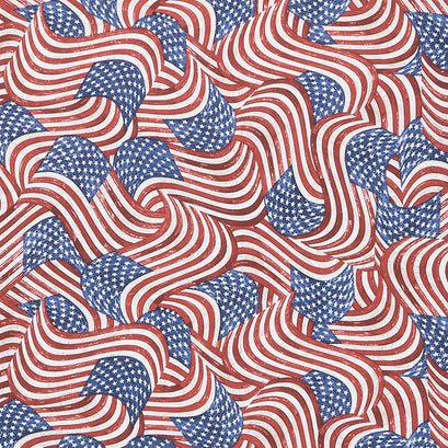 Novelty - Packed Flags on Wood USA Yardage