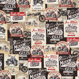 Novelty - Packed Motorcycle Signs Multi Yardage