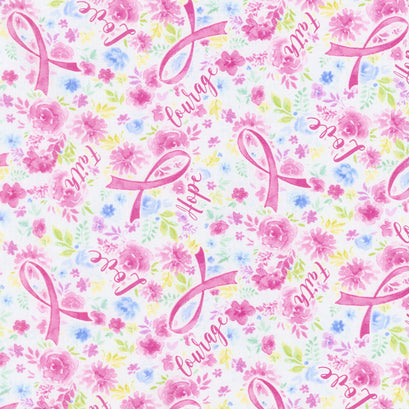 Novelty - Pink Ribbon Yardage