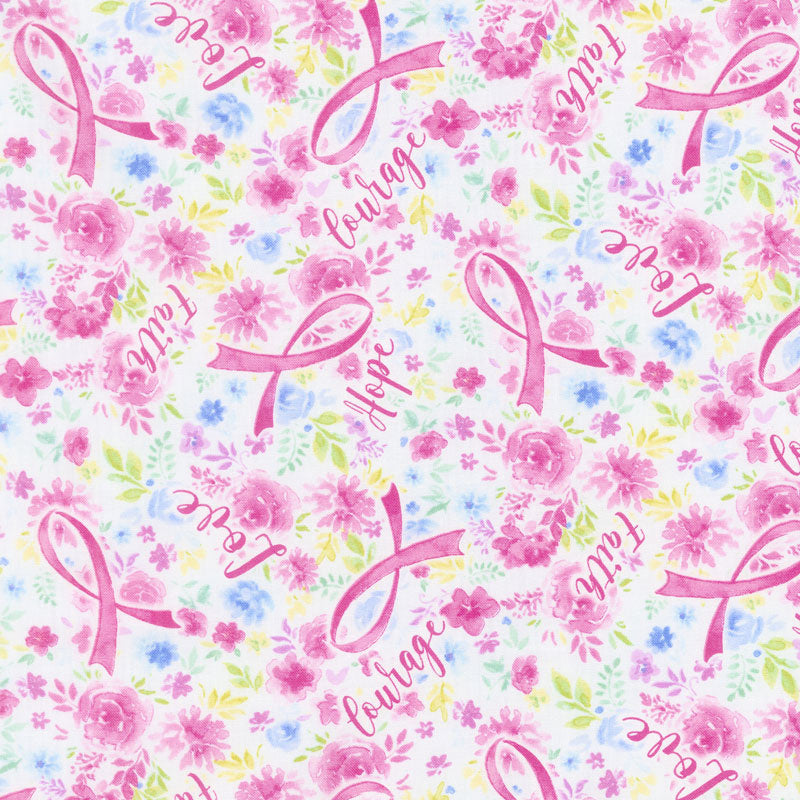Novelty - Pink Ribbon Yardage Primary Image