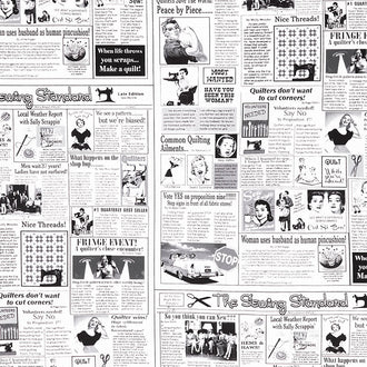 Novelty - Quilting News White Yardage
