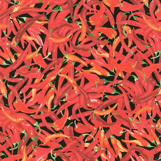 Novelty - Southwest Hot Peppers Red Yardage
