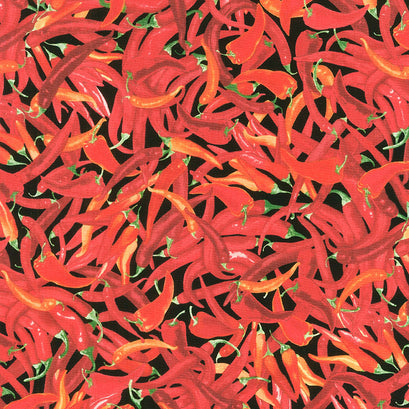 Novelty - Southwest Hot Peppers Red Yardage