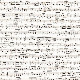 Novelty - Staff Lines and Note Cream Yardage
