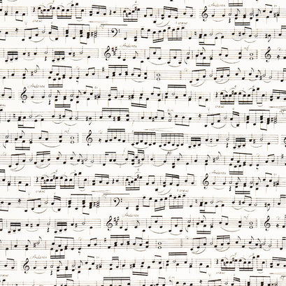 Novelty - Staff Lines and Note Cream Yardage
