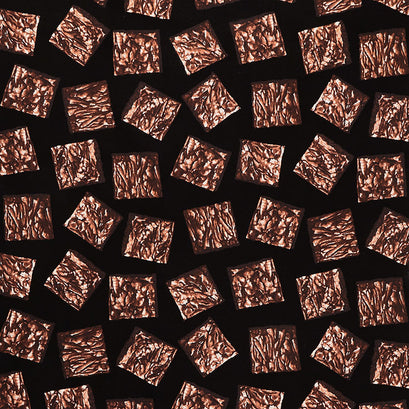 Novelty - Tossed Realistic Brownies Black Yardage