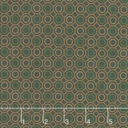 October Morning - Dotted Hexies Brown Yardage