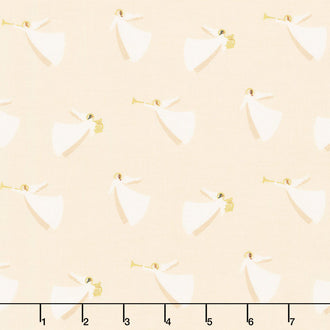 Oh Holy Night - Angels Linen Metallic Yardage