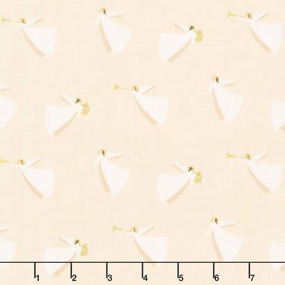 Oh Holy Night - Angels Linen Metallic Yardage