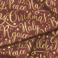 Oh Holy Night - Words Mulberry Metallic Yardage Alternative View #1